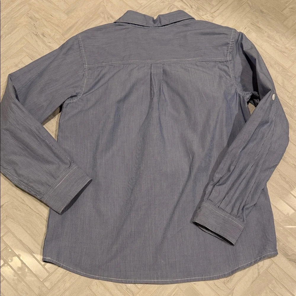Petit Bateau Boys Light Blue Long-Sleeve Button Shirt, size 8